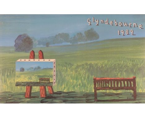 David Hockney, Glyndebourne Festival of Opera programme cover 1989, signed by the artist, 30 x 49cm