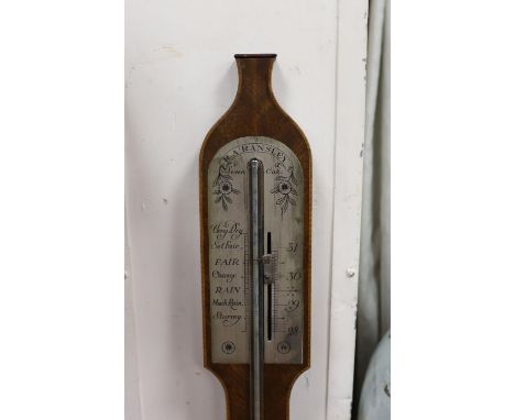 An R A Ransley inlaid stick barometer, height 99cm