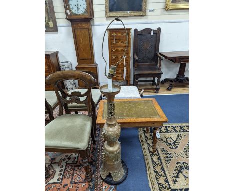 A Chinese bronzed metal floor lamp