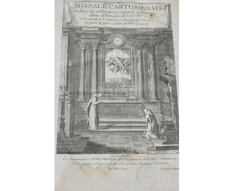 ° ° Certosini  - Missale Cartusiensis Ordinis ex Ordinatore Generalis, folio, rebound, with engraved title, 428p, manuscript 