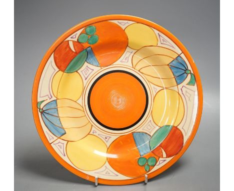 A Clarice Cliff Bizarre Fantasque "Melon" design plate 25cm