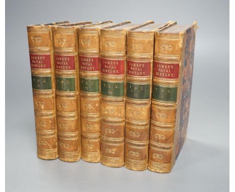 ° ° James, William - The Naval History of Great Britain ... new edition, with additions and notes, 6 vols. portrait frontispi