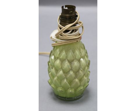 A French glass pineapple table lamp base height 17cm