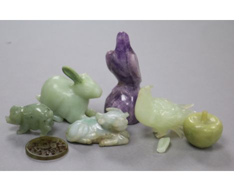 A collection of jade and other pieces