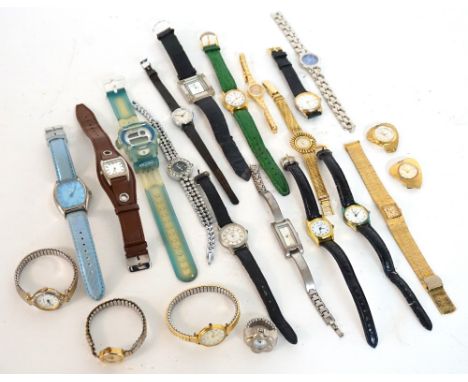 COLLECTION OF WRISTWATCHES
mainly ladies, includes Timex, Sekonda, Talis and Enicar, quartz noted, 1 box