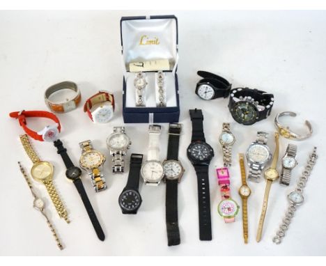 SELECTION OF LADIES AND GENTLEMEN'S WRISTWATCHES
including DKNY, Fossil, Lorus, a boxed Limit watch and matching bracelet, Ca