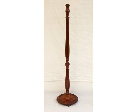 MAHOGANY FLOOR LAMP
early 20th century, with reeded column, raised on shaped circular base with bun feet, 155cm high