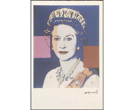 Andy WARHOL (1928-1987), D’Après.Queen Elizabeth II.Colour proof on Arches paper, signed in the sheet, and stamp of publisher