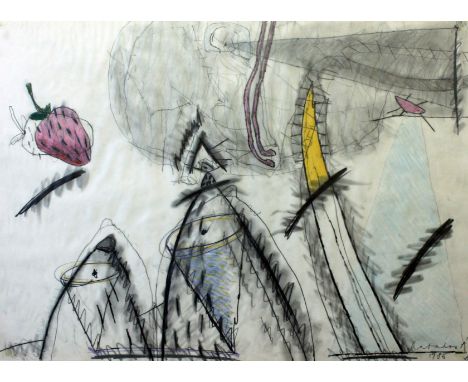 Arpad Szabados Hungarian. Abstract. Pencil. 63cm x 45cm. Signed and dated 1986.