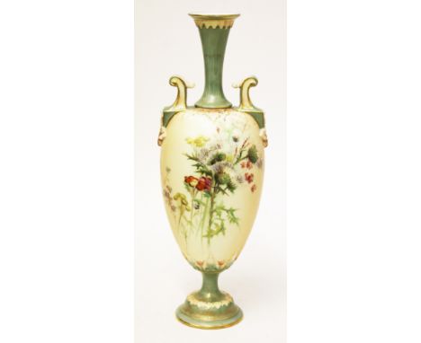 A Royal Worcester vase, height 34cm. Condition - good, no chips, cracks nor any signs of restoration, wear to gilding only.