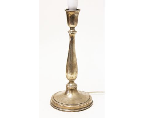 A hallmarked silver lamp, height 30cm