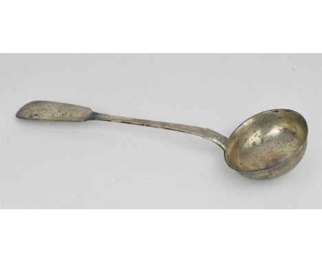 A 19th century Russian silver ladle, silversmith's initials FM, assayer's initials T.R (or K) and dated 1897, stamped for St 