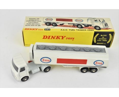 Dinky Toys - A boxed Dinky 945 The AEC Fuel Tanker Esso having detachable tank, opening manhole covers. Condition: Minor wear