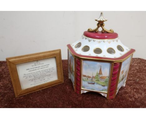 Royal Worcester 200th Anniversary Collection Chamberlain Crocus Pot Limited Edition No. 102 of 200, with leather framed certi