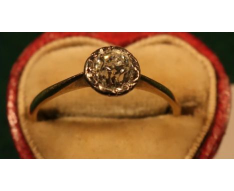 18ct gold diamond solitaire ring (size O) 