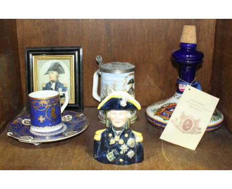 A Pusser's Rum 'Admiral Lord Nelson' ships decanter with original seal and stopper, 1 litre, together with a Royal Worcester 