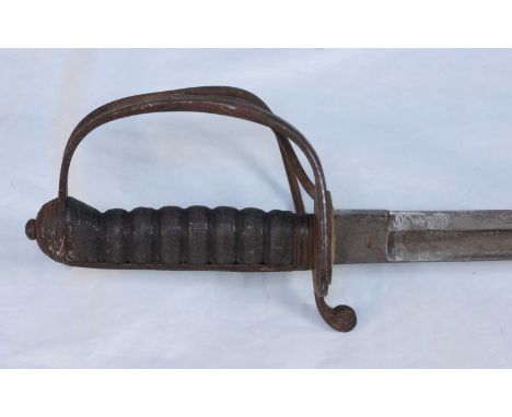 An early 20th century Artillery Officer's sword, based on the 1822 Light Cavalry pattern, with 35" single-edge fullered blade