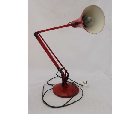 A vintage red Anglepoise 'Model 90' lamp.