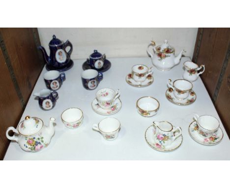 SECTION 26. Various assorted ceramic miniature tea wares including a Royal Albert 'Old Country Roses' pattern part tea set am