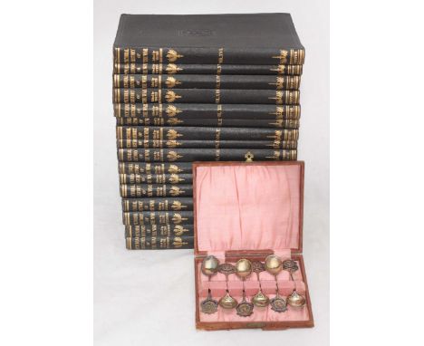 Hutchinson, Walter. `The Pictorial History of The War`, in sixteen blue bound volumes with gilt stencilling, together with a 