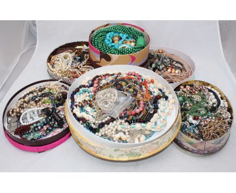 Six boxes of necklaces including vintage examples
