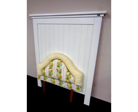 A Lexington oversized bed head (white), width 128 cm, together with a further 90 cm padded headboard  