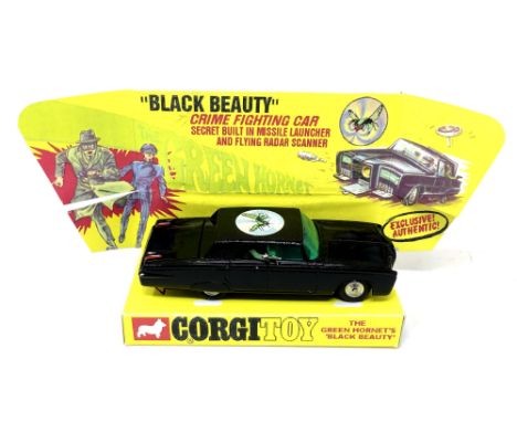 Vintage Corgi The Green Hornet Black Beauty die cast 1966 car in reproduction box. 