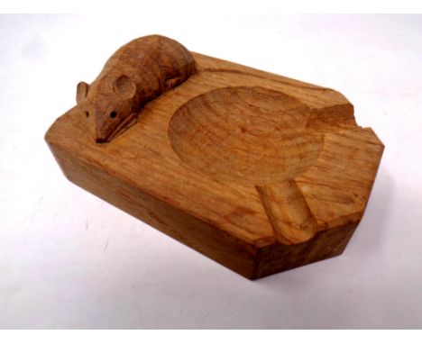 A Robert 'Mouseman' Thompson oak ashtray  