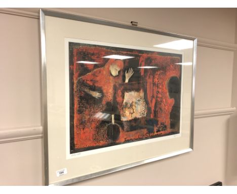 Continental school : Abstract dancing figures, colour print, 62 x 44 cm 