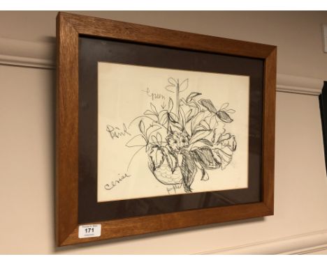 Sir William McTaggart PRSA RA FRSE RSW  (Scottish 1903-1981) : Original sketch drawing in charcoal, St Andrews Fine Art Exhib