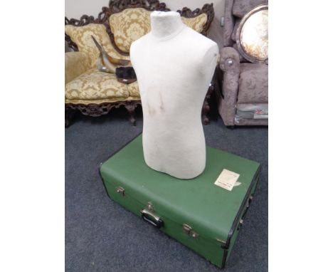 An Overpond travelling trunk and a mannequin torso 