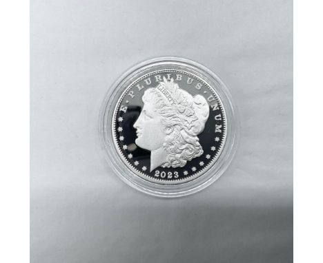 San Francisco Mint. The obverse side features Liberty in profile. She is shown in cap, flora, and crown. The reverse side dep
