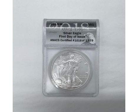 West Point Mint. First Day Of Issue. Certified number 1016 of 1879. The obverse side depicts Liberty in full stride. She is s