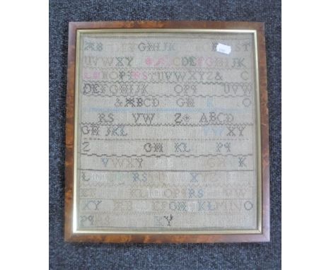 A 19th century framed alphabet sampler 