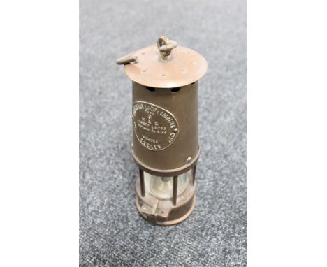 A brass Eccles Protector miners lamp Type 6 