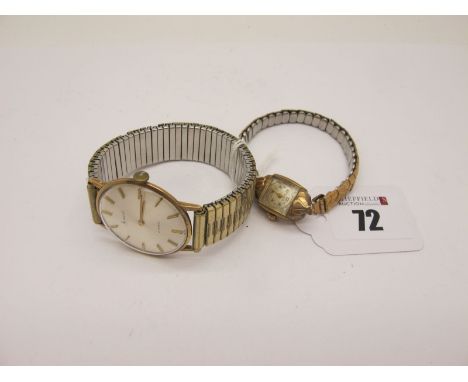 Accurist Vintage Gent's Wristwatch, the signed dial with line markers, inside case back stamped "9C 0.375", inscribed "Presen