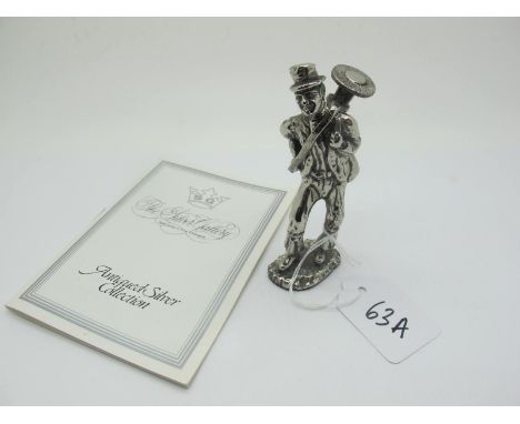 A Royal Hallamshire 'The Silver Gallery' Figure "The Whistling Chimney Sweep", 10.3cm high, in original box with booklet. 
