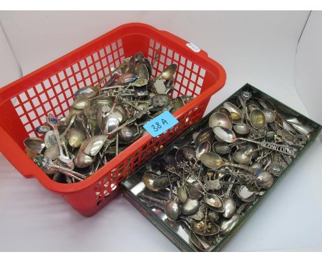 A Mixed Lot of Assorted Souvenir and Other Teaspoons, including examples highlighted in enamel. 