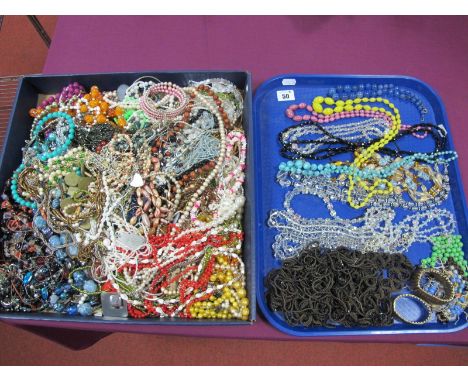 Vintage and Later Bead Necklaces, including beaded trimming, imitation pearls,  etc. 
