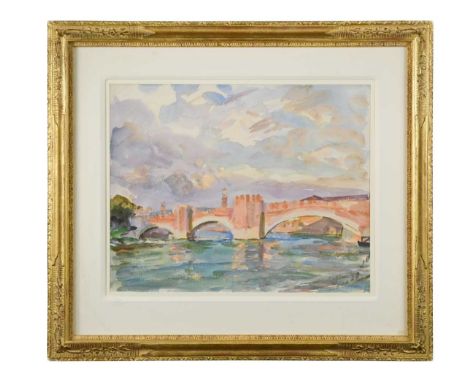 Wilfrid Gabriel de Glehn RA, NEAC (1870-1951) The Bridge at Albi, South of Francewatercolour and pencil on paper40 x 50cmExhi