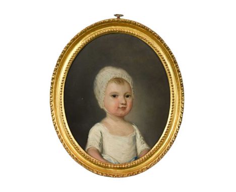 Circle of Thomas Hickey (1741-1824) Portrait of a child, half-length, in whiteoil on canvas29 x 23.5 cmThe painting is execut