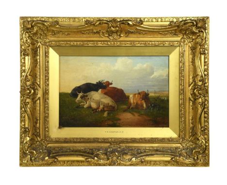 Thomas Sidney Cooper, RA (1803-1902) Cattle resting in a meadowsigned 'T. Sidney Cooper RA' (lower right)oil on panel19 x 29c