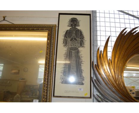 A framed print 'Unknown Civilian, Cica AD1500 St Mary's Church Worstead, Norfolk'  