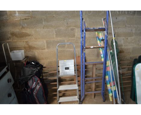 An aluminium step ladder; and one other 