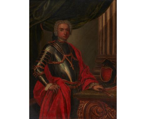 18TH CENTURY CONTINENTAL SCHOOL THREE-QUARTER LENGTH PORTRAIT OF A MAN IN ARMOUR Oil on canvas(41cm x 30.5cm (16in x 12in))Pr