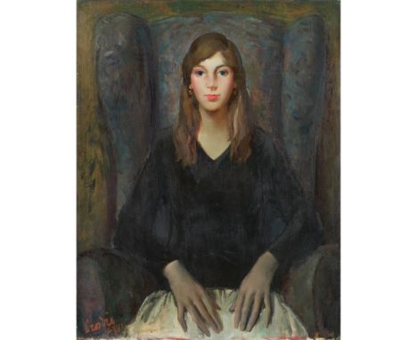 § WILLIAM CROSBIE R.S.A. (SCOTTISH 1915-1999) PORTRAIT OF PAULINE Signed and dated LXXI lower left, oil on canvas(91cm x 71cm