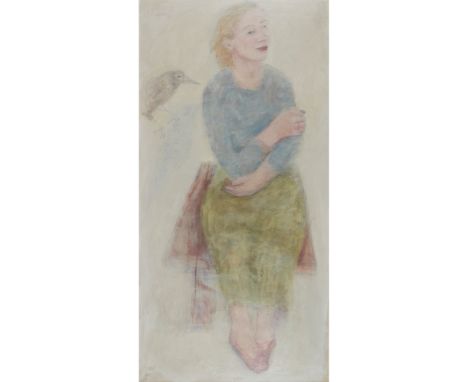 § JOYCE GUNN CAIRNS M.B.E. (SCOTTISH CONTEMPORARY) HER MUSE: SELF-PORTRAIT, MR. CROW Inscribed verso, mixed media on board(12