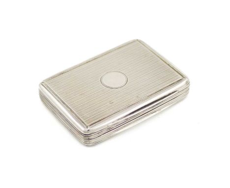 A large George IV silver vinaigrette,by William Ellerby, London 1821,rectangular form, engine-turned decoration and reeded si