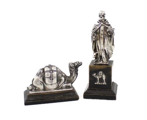 An Edwardian silver model of The Grocer's Company camel, by Carrington &amp; Co, London 1904,modelled in a seated position, t
