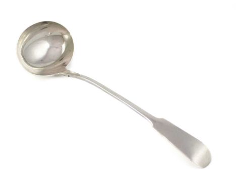 A Victorian silver Fiddle pattern soup ladle, by Reid & Sons, Newcastle 1858,  length 34.6cm, approx. weight 8oz.A Private Co